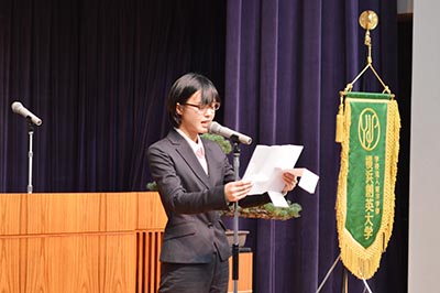 在学生による送辞